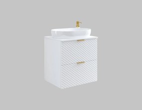 Szafka pod umywalkę nablatową LAURA 2S 60cm biała mat HELVETIA