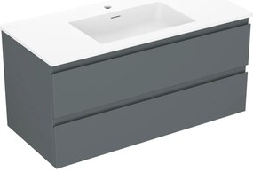 Mexen Orio szafka łazienkowa 100 cm z umywalką Otis, 2 szuflady, grafit mat/biała mat - 91A10-10047-2-BFF66-W18M01