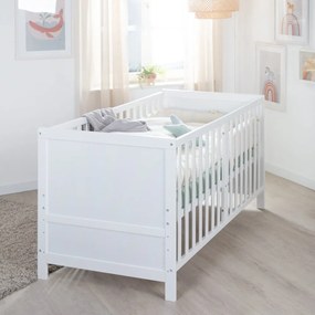 Białe łóżeczko z regulowaną wysokością 70x140 cm Easy Sleep – Roba