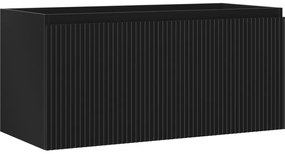 Mexen Rivel szafka łazienkowa podumywalkowa 100 cm, 1 szuflada, ryflowana , czarna mat - 91A20-10047-1-BF71