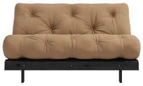 Brązowa rozkładana sofa 140 cm Roots Black Night – Karup Design