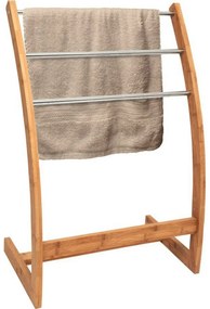 MSV Bambusowy wieszak na ręczniki 3 drążki 57 x 35x 85 cm