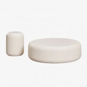 Zestaw 2 Okrągłych Stolików Kawowych Z Cementu Fonelas Tapioka Beżowa - Sklum