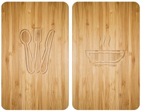 Szklane płyty ochronne LUNCH na kuchenkę – 2 sztuki, WENKO