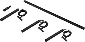 Nowoczesny system oświetlenia szynowego Slimline Keno z 3 czarnymi lampami wiszącymi 1-fazowymi