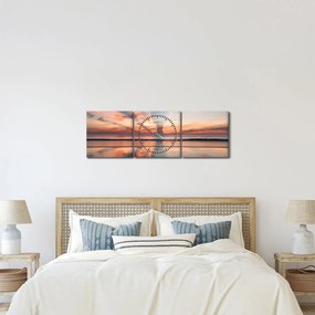 Obraz promieni słonecznych nad plażą Dayton (z zegarem) (90x30 cm)