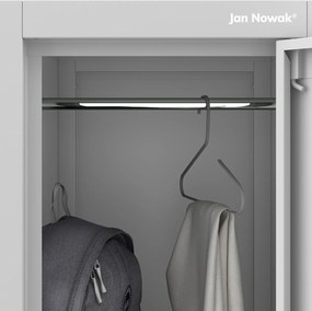 Szkolna szafka skrytkowa Igorek 1 Plus, 31,6x45x150 cm, szara