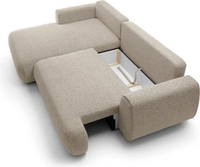 Masseno Narożnik ZEST z funkcją spania i pojemnikiem na pościel Narozniki L, Rozkładana sofa - Beżowy, PUENTE 16