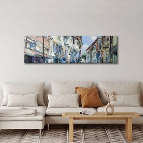 Obraz - Aleja starego miasta, malarstwo akrylowe (170x50 cm)