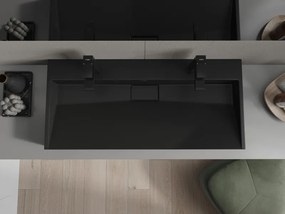 Mexen Ava umywalka nablatowa z konglomeratu 2/O 100 x 46 cm, czarna - 23011072