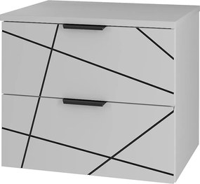 Zestaw Łazienkowy 60cm Szafka z Blatem BiałyMat Wood