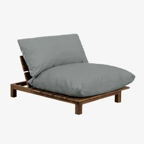 Fotel Rozkładany Brina Acacia Wood Gris Antracita - Sklum