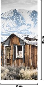 Fototapeta na drzwi - Dom pod górami (95x205cm)