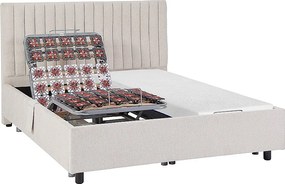 Łóżko elektryczne relaksacyjne dekoracyjne płytkowe + materac z pamięcią kształtu - 2 x 70 x 190 cm - Tkanina - Beżowy - SASORA marki DREAMEA