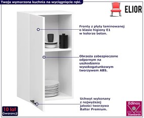 Biała minimalistyczna górna szafka kuchenna 40 cm M3-D03