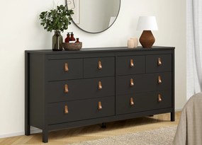 Czarna komoda z szufladami Madrid 4+4