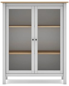 Biało-naturalna witryna z drewna sosnowego 90x110 cm Misti – Marckeric