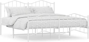 Białe rustykalne łóżko metalowe 200x200 cm W6-E26