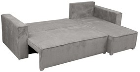 Rozkładana narożna sofa SMART COSARO jasno-szara, dwustronna + 2 poduszki GRATIS