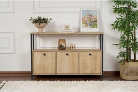 Konsola w dekorze dębu w jasnym naturalnym kolorze 29,5x120 cm Solace – Kalune Design