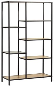 Czarny/w naturalnym kolorze regał w dekorze dębu 80x146x35 cm Altino – Unique Furniture