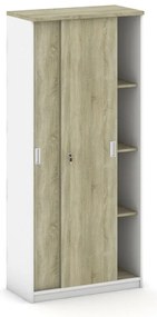 Szafa przesuwna MIRELLI, 800 x 400 x 1800 mm, biały/dąb sonoma