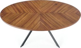 Loftowy stół z owalnym blatem orzechowym Locarno