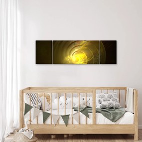 Obraz żółtej abstrakcyjnej spirali (170x50 cm)