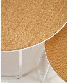 Okrągłe stoliki z blatem w dekorze dębu zestaw 2 szt. ø 80 cm Yona − Kave Home