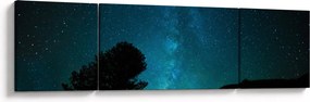 Obraz nocnego nieba z gwiazdami (170x50 cm)