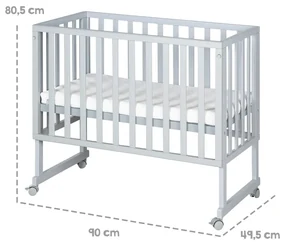 Szare łóżeczko 90x45 cm – Roba