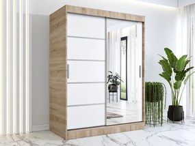 Szafa przesuwna 150 cm dąb sonoma + biały - Marmos 4X