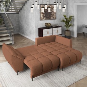 Masseno Narożnik VESTANO  z funkcją spania i pojemnikiem na pościel Narozniki L, Rozkładana sofa - Miedziany, QUELLE 54