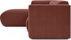 Sztruksowy narożnik (lewostronny/z szezlongiem) w kolorze terakoty Merid – Ropez