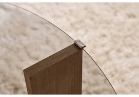 Stolik konferencyjny Clara Sapphire Oak z ciemnym szkłem