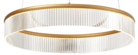 Nowoczesna lampa wisząca mosiężna 59 cm z LED z 3-stopniową regulacją ściemniania - Żyrandol Anello Nowoczesny Oswietlenie wewnetrzne
