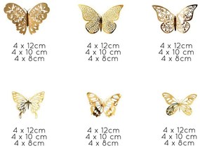 Zestaw 36 naklejek w kształcie motyli w złotej barwie Ambience Butterflies Gold