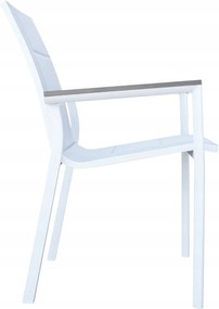 Krzesło ogrodowe aluminiowe białe 56x65x88 cm komfortowe wytrzymałe pianka