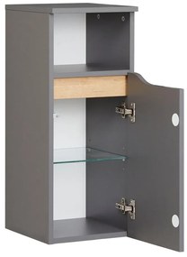 Szara niska szafka łazienkowa 30x72 cm Set 357 – Pelipal