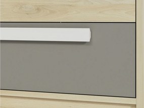 Komoda Jowiza 07 z szufladami 92 cm - buk fjord / biały / szara platyna