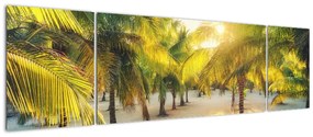 Obraz - Kobieta w palmach (170x50 cm)