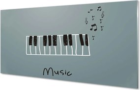 Panel szklany do Kuchni Nuty na Klawiszach Pianina