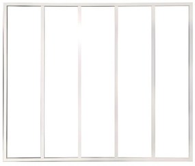 Przeszklona ścianka BAYVIEW z aluminium lakierowanego termicznie w kolorze białym – 150 × 105 cm
