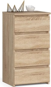 Komoda AKORD CL4 Dąb Sonoma 40 cm 4 szuflady kolor Dąb Sonoma mat 40x35x74 cm