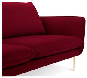 Czerwona sofa z aksamitnym obiciem Cosmopolitan Design Florence, 160 cm