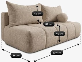 Sofa z Funkcją Spania SARIA Beżowa Szenil Nowoczesna