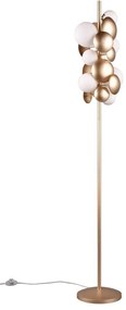 Lampa stojąca w biało-złotym kolorze ze szklanym kloszem (wys. 155 cm) Bubble – Trio Select