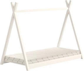 Łóżko dziecięce Tipi 70x140 drewniany domek - biały
