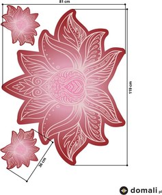 Naklejki na ścianę - Lotosowa mandala czerwona