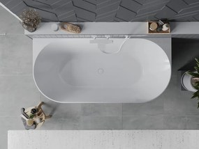 Mexen Oval Slim wanna wolnostojąca przyścienna 170 x 80 cm, biała, przelew biały - 52661708000-20